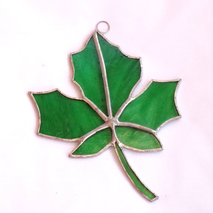 SALE - Stained Glass Maple Leaf Suncatcher