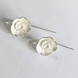 Buttercup ear drops hand made from Silver