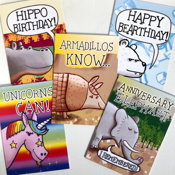 Five Quirky Animal Cards