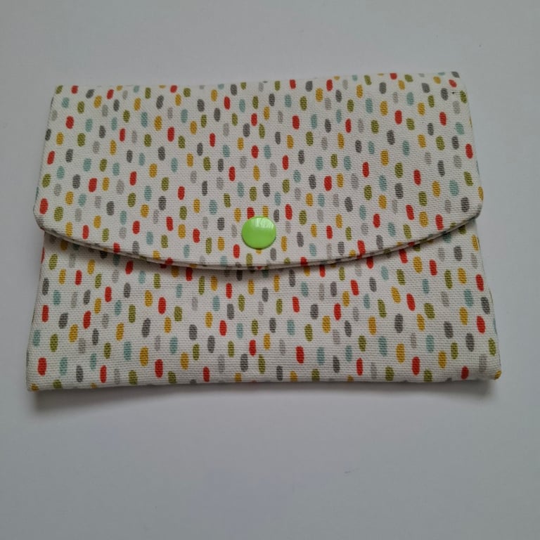 Multi-coloured canvas envelope type pouch