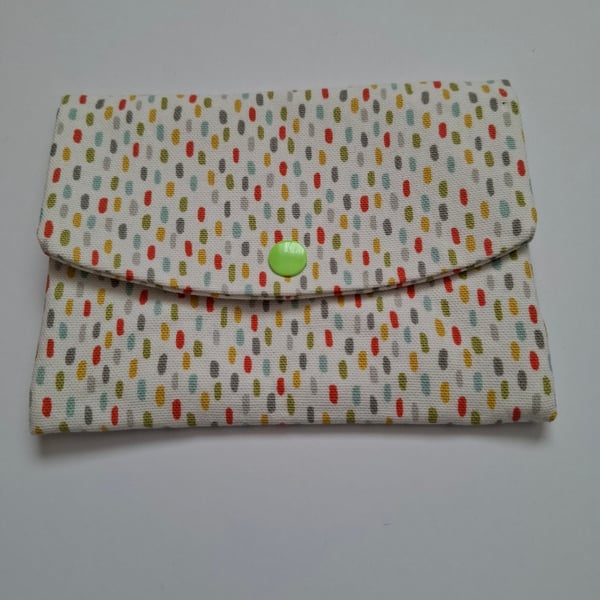Multi-coloured canvas envelope type pouch