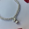 Silver-White Glass-Bead Bracelet with Koala Charm