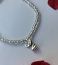 Silver-White Glass-Bead Bracelet with Koala Charm