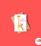 Giraffe and Dachshund Christmas Card, A6 Christmas Card