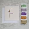 Letter F embroidered card, hand stitched initial card, hand sewn keepsake card