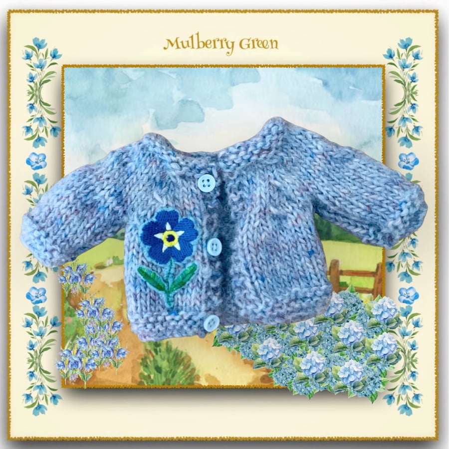 Cornflower Blue Embroidered Cardigan 