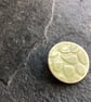 Spotty circles brooch, pale green glaze, white, porcelain, contemporary - Image 4