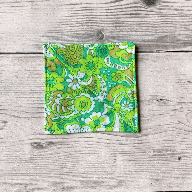 Corner fabric bookmark. Green floral, flowers. Book lovers gift. 
