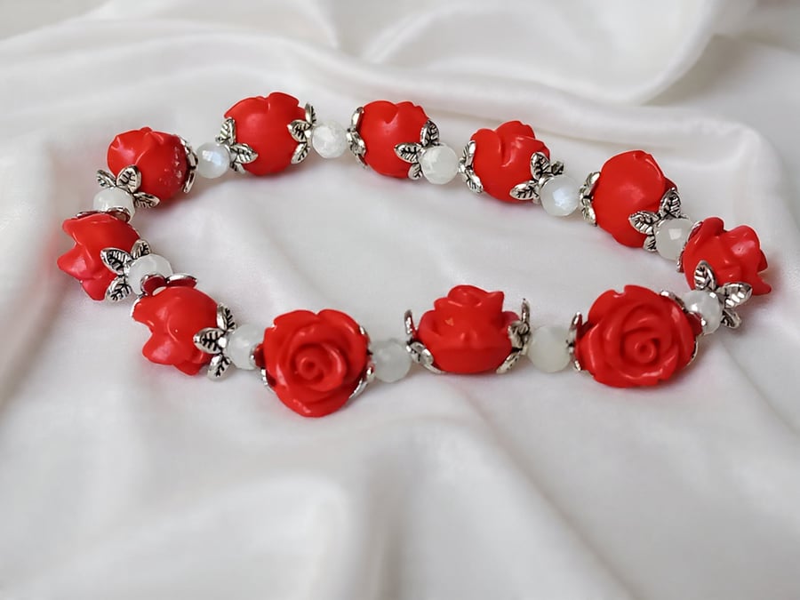 Cinnabar Rose Bracelet