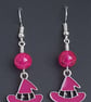 Gorgeous Pink Witches Hat Earrings. - Image 1