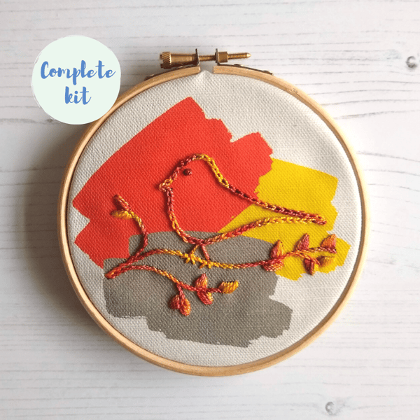 Goldfinch embroidery kit