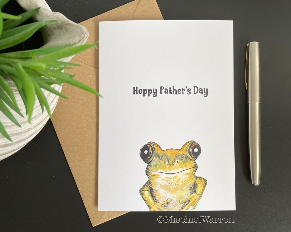Frog Card. Blank or Personalised Frog Card for any occasion