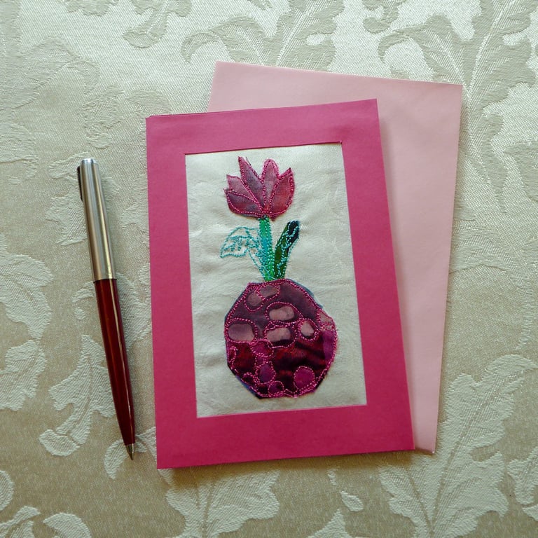 Individually Hand Crafted Textile Blank Card