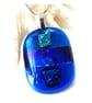 Dichroic Glass Pendant 275 Blue Handmade with silver plated chain - Image 7