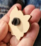 Wooden Pin Badge Brooch - Strawberry Fox  - Image 4