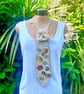 Button embellished tie - Upcycled - Fashion accessory 