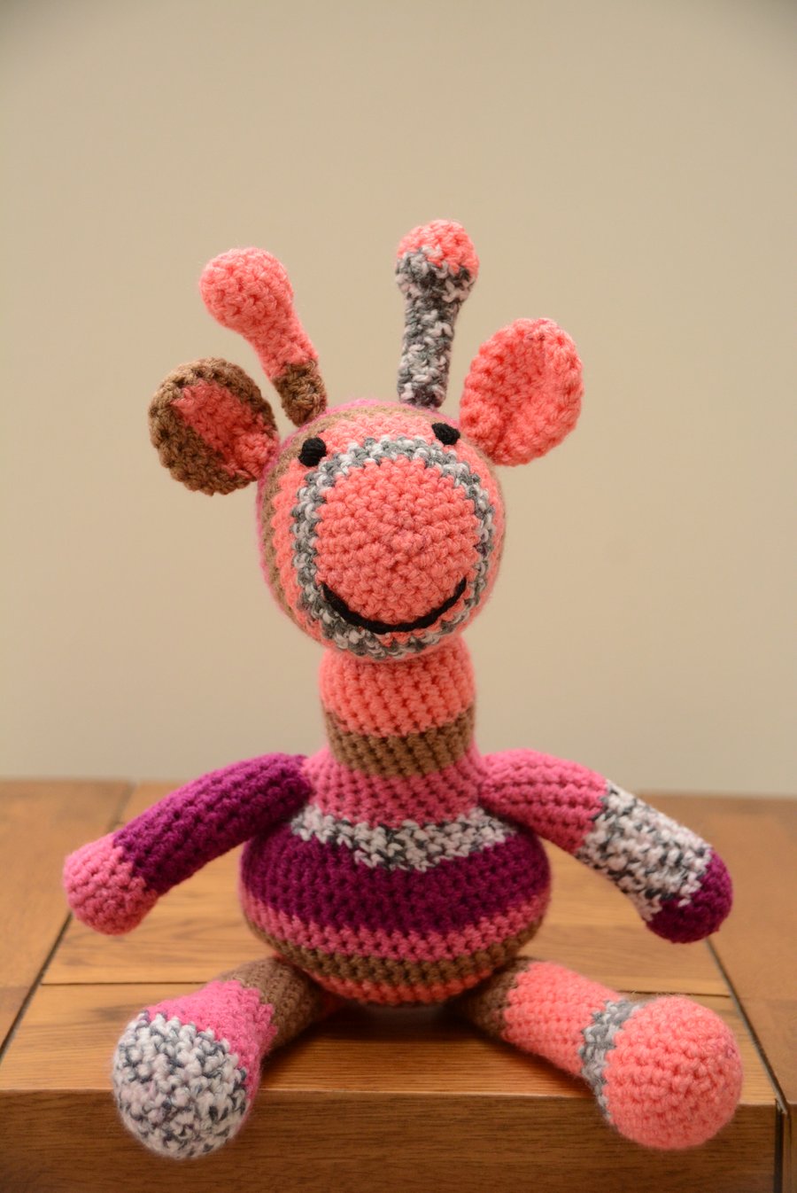 Giraffe Soft Toy - pink and purple 