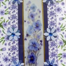 Blue Flower Blooms - Hand Crafted Decoupage Greeting Card - Blank 3186
