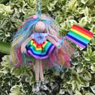 Tall Rainbow Fairy Doll, Pride Month Decoration, LGBTQ Gifts, Rainbow Gifts