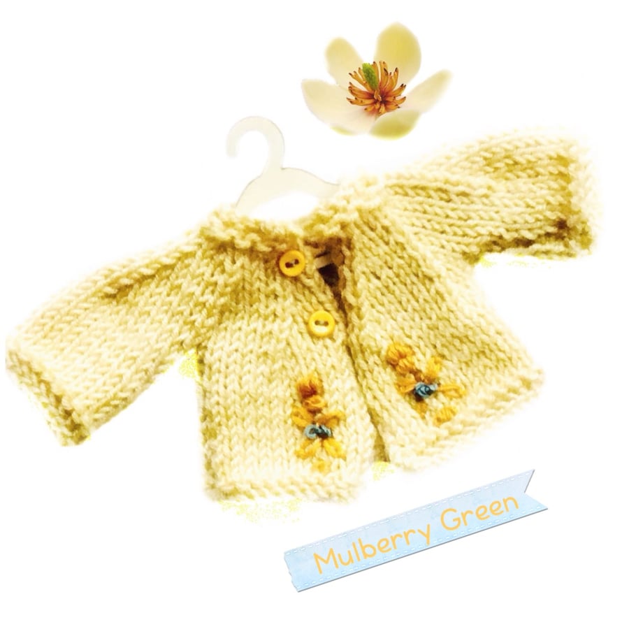 Embroidered yellow cardigan - reserved for Sue