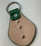 Green Leather Keyring with Celtic Design & 3 Green Gemstones - Image 4