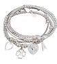 Sterling Silver Initial and Muti Charm Personalised Stretch Stacking Bracelets