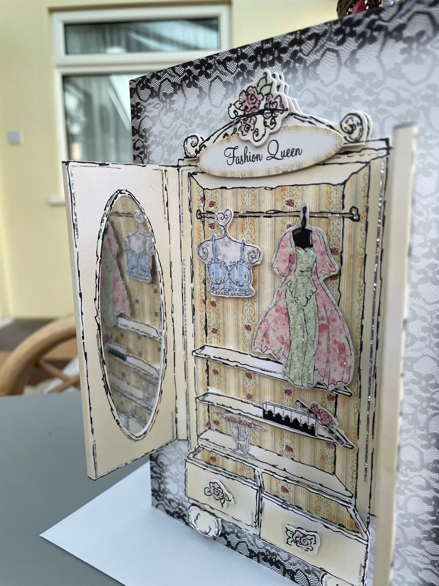 Frou Frou French armoire wardrobe happy birthday card 