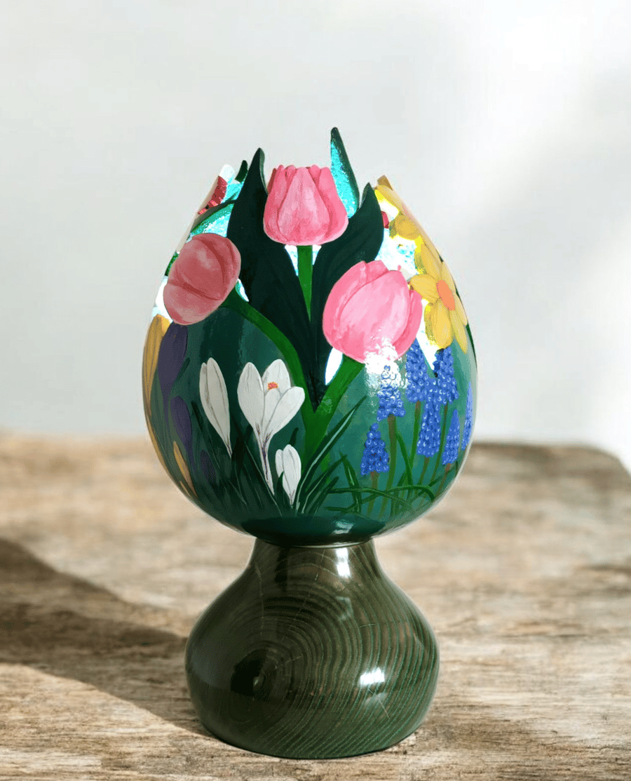 Spring Flowers Gourd Lamp
