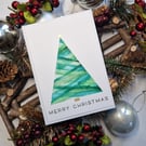 Watercolour Christmas tree card