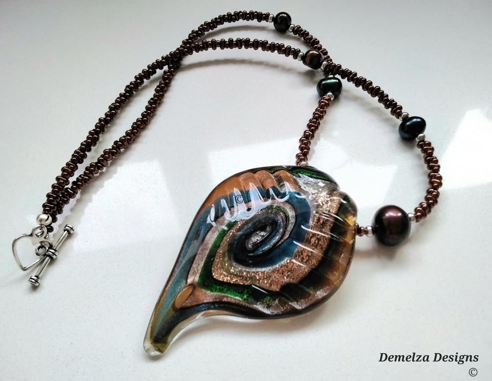 Murano Glass, Baroque Pearl & Seed Bead Necklace 'ONE OFF'