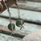 Starfish and seaglass earrings