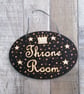 Throne Room Wooden Pyrography Sign - Image 1