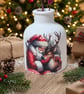 Handmade Eco-Resin Christmas Mini Vase - Santa & Reindeer Bud Vase - Image 1