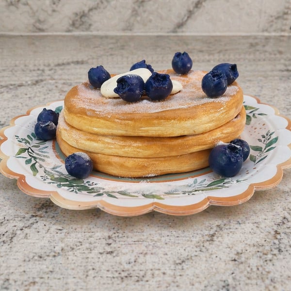 Fake Blueberry Pancake Stack Breakfast Dessert Decoration