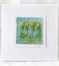 HAND EMBROIDERED FLORAL GREETING CARD EUPHORBIA  - Image 1