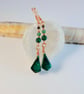  Malachite, Onyx & Copper Drop Earrings, Anniversary, Birthday, Gifts For Her - Image 4