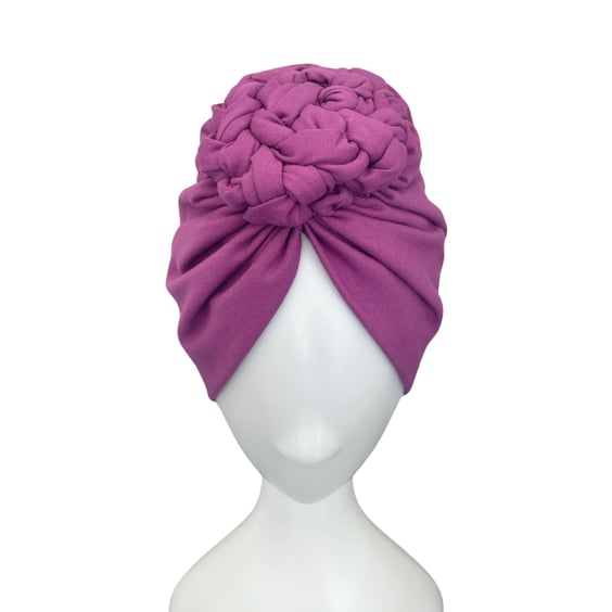 Vintage Style Cotton Turban Hat for Women, Lined Turban Beanie, Chemo Turban