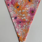 Liberty Feather Pattern Bunting - orange and pink