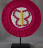 "Ntombi 3" Pink & Off White Macrame Wall Hanging Fibre Mandala Art - Image 2