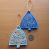 Christmas Greeting Decoration. Set of 2