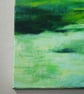 Original Green Acrylic Landscape Painting with Birds on Canvas, 40.6cm x 50cm - Image 4
