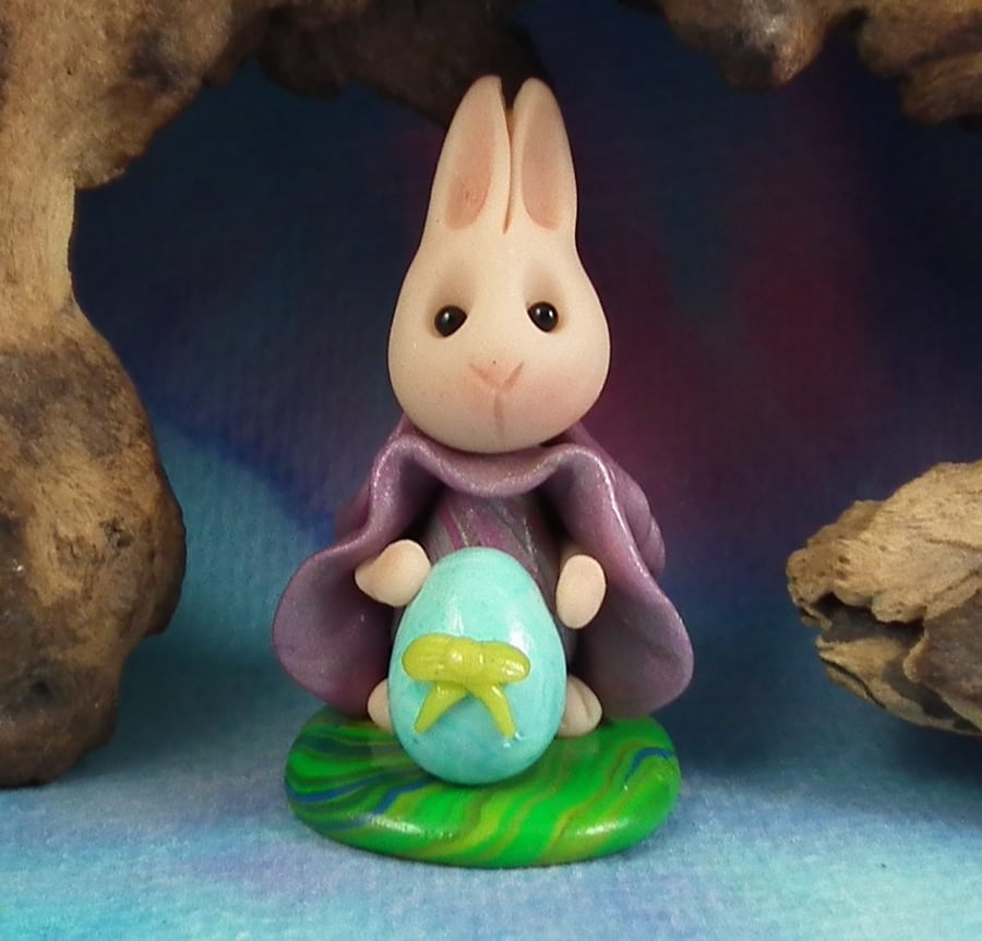 Easter Bunny Downland Rabbit 'Delia' with Easter Egg OOAK Sculpt by Ann Galvin