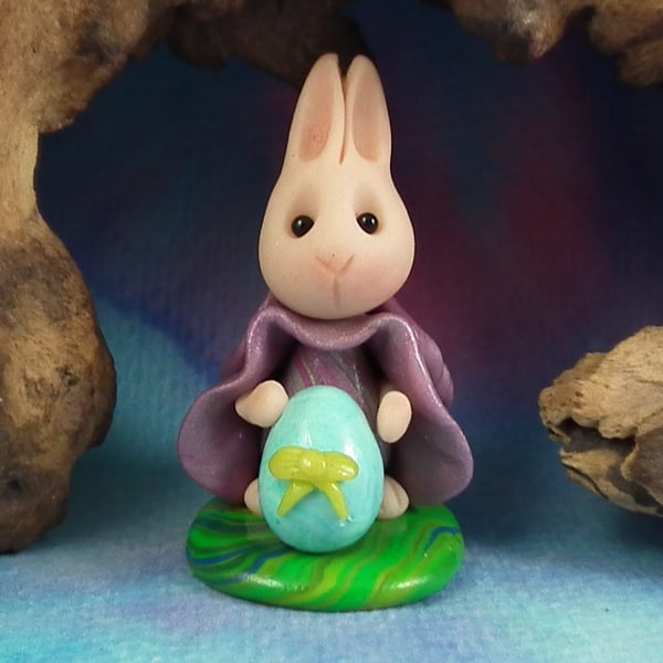 Easter Bunny Downland Rabbit 'Delia' with Easter Egg OOAK Sculpt by Ann Galvin