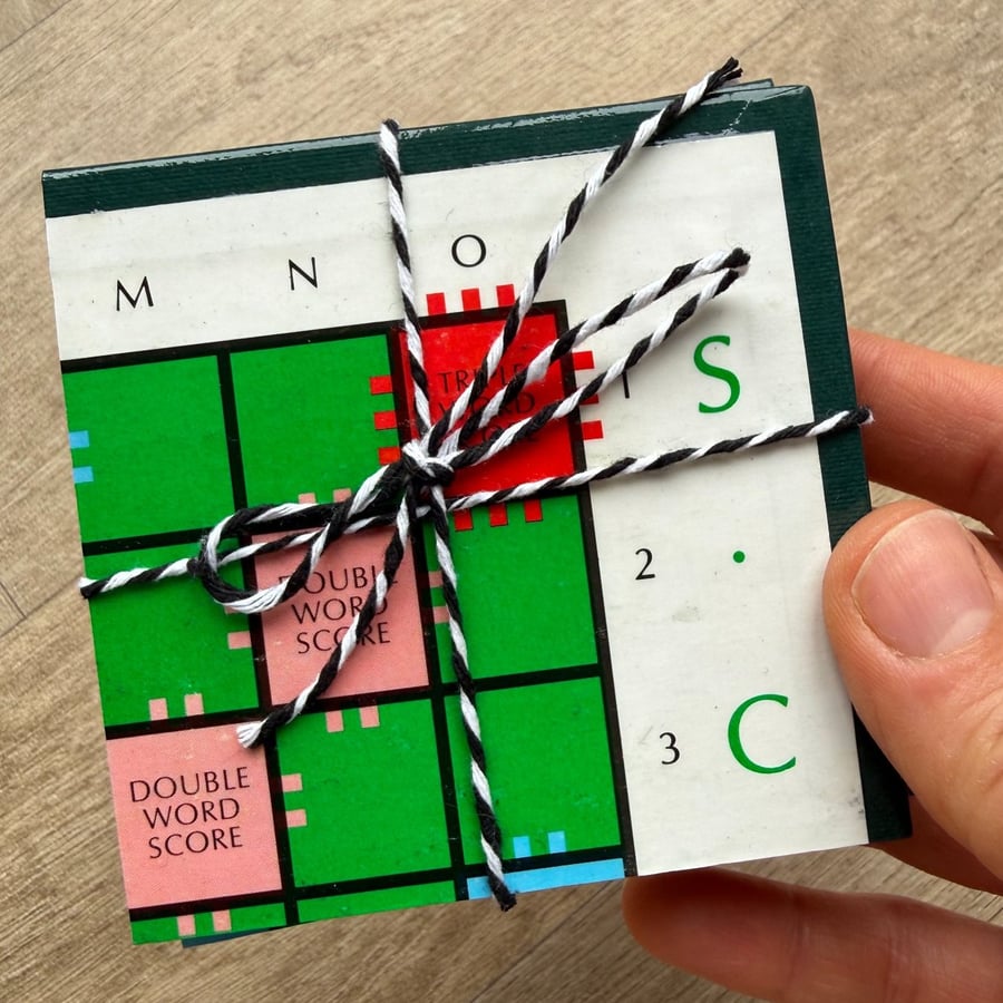 80s Scrabble Board Coasters (Top Right) - Upcycled from Real Board