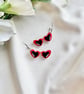 Red Heart Sunglasses Acrylic Earrings -  Retro Hoop Dangles - Image 5
