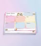 Kawaii Cat Weekly Planner Pad Pastel Feline Desk Organizer, Undated To Do List  - Image 6
