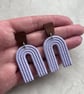 Boho Statement Jewellery - Textured Lilac Rainbow Arch Earrings  - Image 3