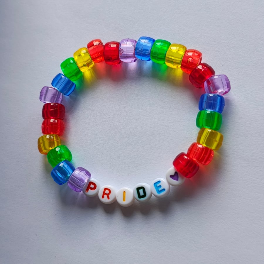 Rainbow Pride Beaded Bracelet