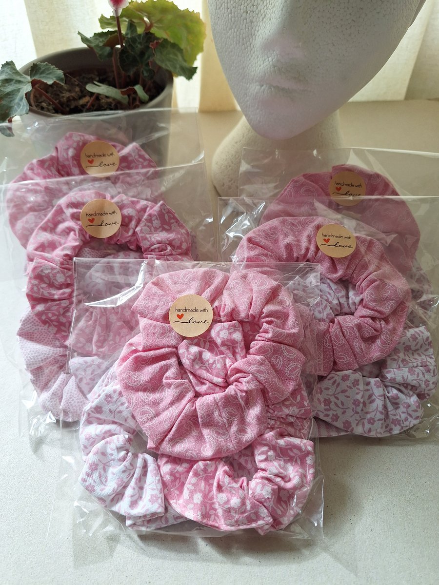 Pretty in Pink Collection, Standard Size, Beautifully Handmade Scrunchies