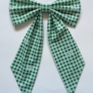 Christmas Bow Green Gingham - Medium
